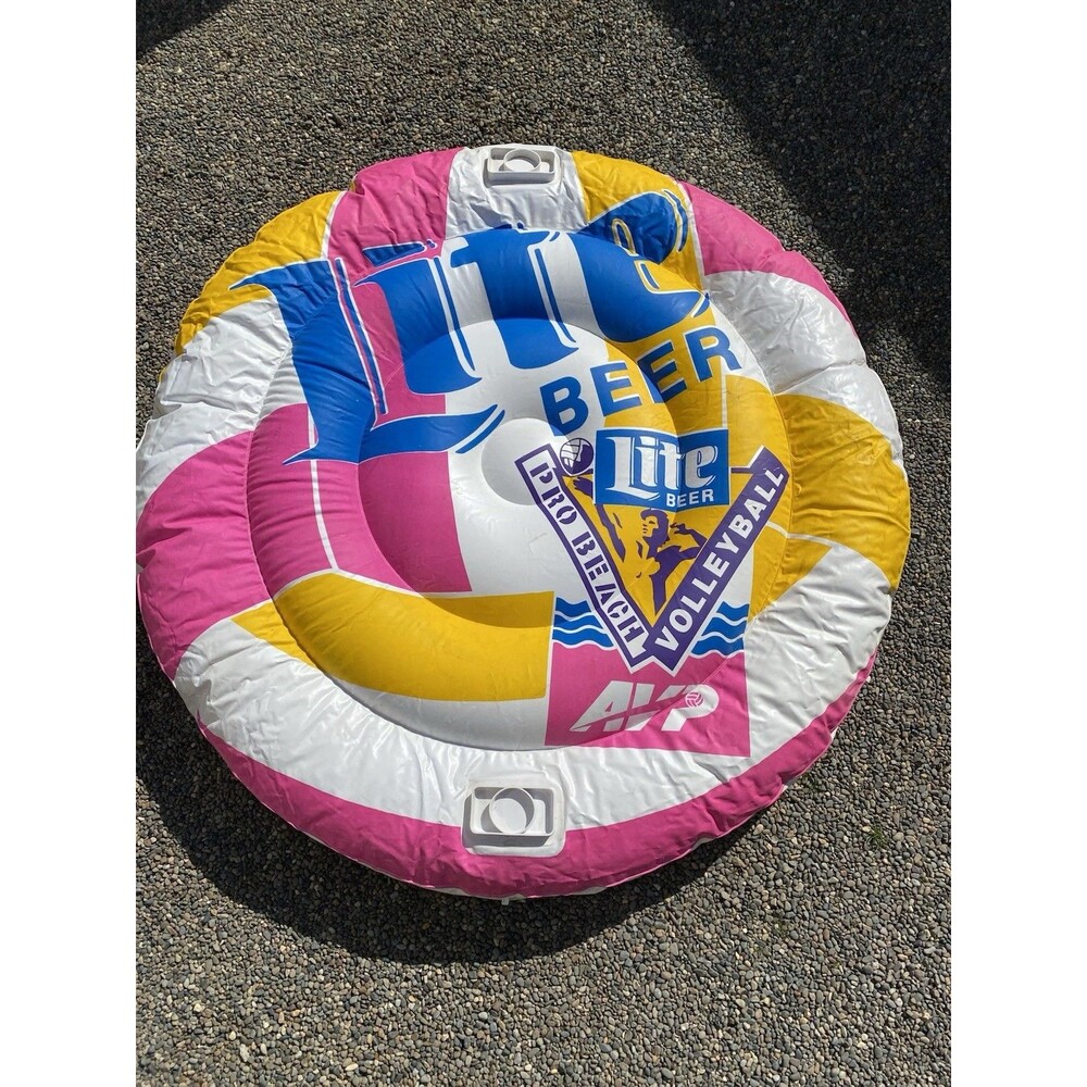 Vtg Miller Lite Pro Beach Volleyball AVP 52" Inflatable Pool Float. Read Descrip